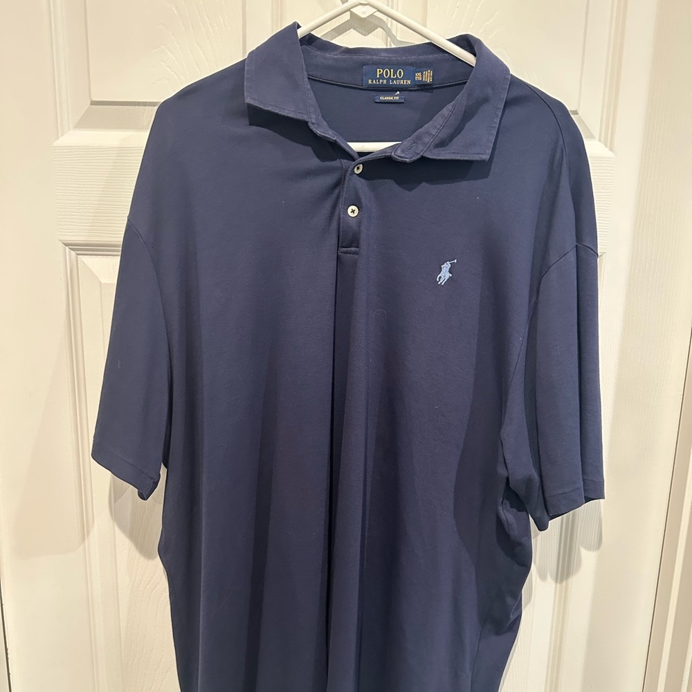 Polo by Ralph Lauren Men's Navy Blue Shirt - Performance Fabric